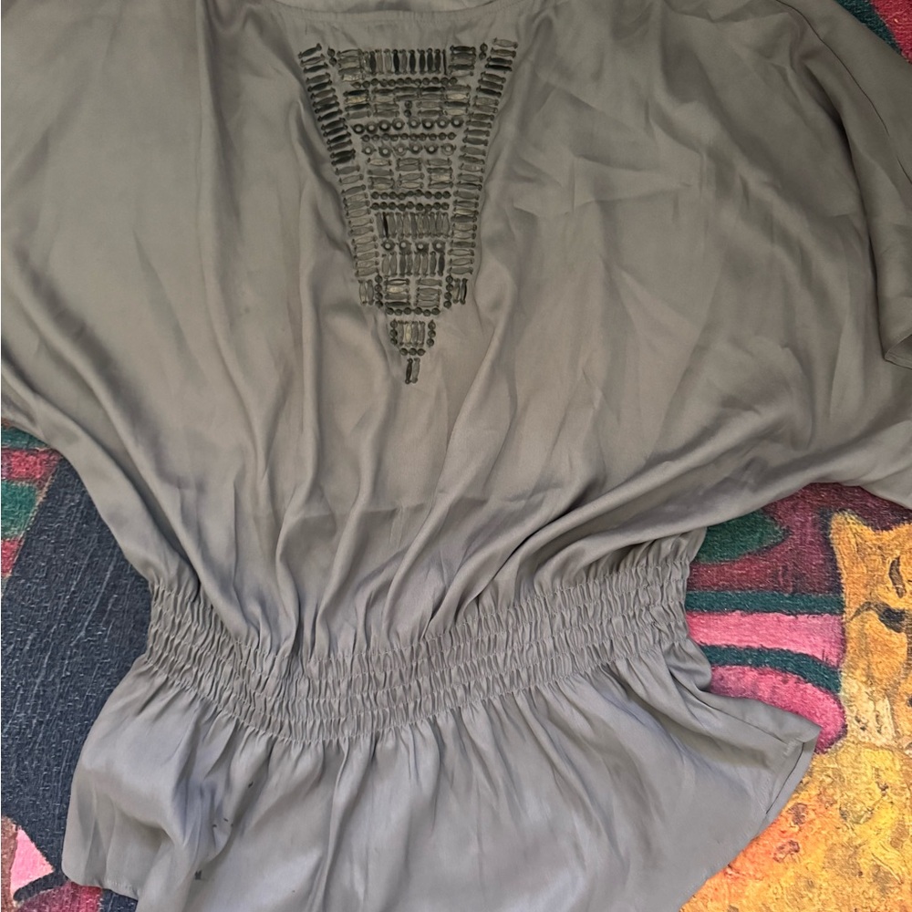 Calvin Klein Gray Embellished Top